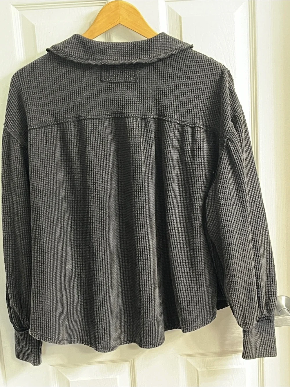 NWT Free People We The Free Queen Of Hearts Thermal Ruffle Collar Black